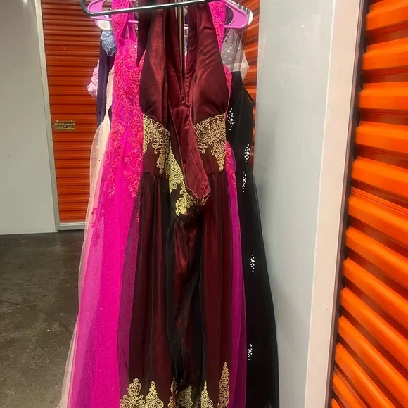 Adrianna Papell Red and Gold Embellished Halter Sundress - Picture 6 of 7